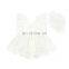 Princess White Lace flutter sleeve Baby romper crossing back baby girl romper with headband wholesale price