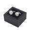 High quality black clamshell rotating cufflinks box packaging gift box