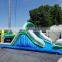 Palm Tree Inflatable Commercial Water Slide Obstacle Course Bounce House With Pool