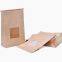 Brown Paper Bread Loaf Bag Kraft Food Packaging Storage Bakery Bag with Front Clear Window 4.7x1.9x9.4inch