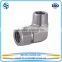 Double ferrule compression fitting, NPT male elbow and tee fitting for metric tubes
