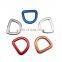 Aluminium alloy accept color custom D ring durable and light aluminum alloy for bag pet collar and harness