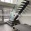 For Custom Prefab Houses Double Center Stringer Staircase Arc Stairs