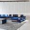 Hot Sale Modern Blue Velvet Leather Fabric Sofa Set Furniture Chesterfield Living Room Sofas