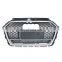 New ABS glossy black grille for Audi A3 radiator honeycomb front bumper grill for Audi RS3 quattro no logo style  2017 2018 2019