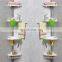 Hot sell 4 Tier adjustable telescopic corner shower bathroom shelf organiser caddy white