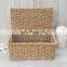 Hot Selling Vintage Wicker Seagrass Lidded Storage Basket Flip top lid Rectangular ChESt basket Wholesale