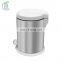 Indoor Plastic Lid Stainless Steel Garbage Can 20L Dustbin Hotel Customized Pedal Trash Bin