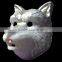 Silver dog head animal party mask