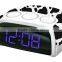 Stylish Cow Display PLL Dual Alarms Light Rim Clock Radio
