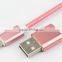 Made in Shenzhen Gift box package multi color 3ft nylon double usb cable
