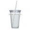 Personalized clear blank acrylic tumbler with straw manufacturers