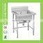 hotel kitchen free standing stainless steel single bowl sink