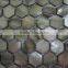 Colored hexagonal Dark Gray River shell mosaic tile, backsplash mosaic tile,bathroom wall tile