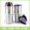 stainless steel water mug with plastic inner and pp lid