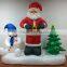 DJ-XT-51 inflatable santa claus and polar bear stay in snowfield protect christmas tree garden decoration