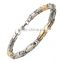 Factory wholesale silver and gold joint 316l stainless steel bracelet men                        
                                                                                Supplier's Choice