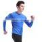 custom round collar high quality hot sell blue biking jersey