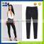 Euramerican Women Solid Color Waist Elastic Feet Jeans Trousers