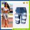The new European and American popular personality hole Slim stretch denim pants Women shorts