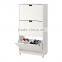 Cheap Three Drawers Steel Shoe Cabinet 30 Pair Metal Shoe Rack White Antique Store Shoe Cabinet