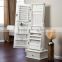 European style wood white bedroom armoire jewelry with cheval mirror