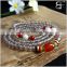 Unique Fashion Jewelry Multilayer Natural Grey Agate Gemstone 108 Malas Prayer Beads Bracelet