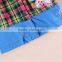 (H6315D) 2015 hot selling plaid cotton dress with butterfly floral embroidered special design summer short sleeve girl dress