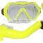 2015 China Scuba kids diving mask snorkel set tempered glass silicone diving mask