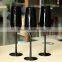 Solid Color Long Stem Hand Made Black Champagne Flute