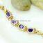 Multiple Choice Jewelry with Zircon Gold Purple Colorful Bracelet