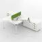 L shape melamine board workstations divider office table for 4 people