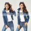 2016 New Spring Fitted Denim Jeans Jacket Blue For Women In Stock WYT-88762