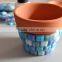 DIY Fun Flower Pot with Different Glass Mosaics