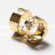 18k Gold plated Enchased Zircon Crystal Hoop Earrings fashion stainless steel Ear Jewelry