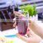 250ml/350ml/450ml orosilicate glass tea cup double wall glass cup with glass lid or bamboo lid,in stock