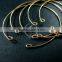 65mm diameter 1mm thick 14K light gold plated simple wiring bracelet DIY bangle supplies 1900052