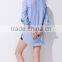 Pretty Steps 2016 Fashion Ladies Blue Long Sleeve shirt Blouse Latest Autumn Tops Design For Woman