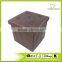 Store More Leather Folding Storage Stool With Buttons