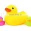 customized cute soft plastic baby bath duck, soft pvc water spray duck bath toys,squeezable plastic toy bath toys