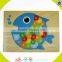 Wholesale cute wooden numbers clock jigsaw toy educational wooden numbers clock jigsaw useful preschool baby puzzle W14B040