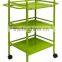 Elegant Looking 3 Tiered Color Glass Food Serving Trolley