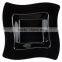 Plastic Bowl 5 oz Wavy shape black soups salads desserts bowl,OEM plastic square wavy black bowl wholesale