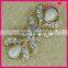 Fashionable Wholesale White Bead Rhinestone Flower Metal Button WBK-1508