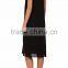 Customized Lady Apparel V-neck Spaghetti Straps Cotton Gauze Tank Dress(DQM027D)