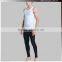 Breathable Mesh Spandex Fitness Gym Wear White Compression Shirt and Tights
