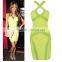 Light Green Criss Cross Bandage Dress 2014 New Style HL Spaghetti Strap Evening Party Pencil Dress