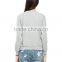 Fashionable cheap long sleeve grey pullover sweatshirt without hood