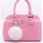 Myfur Cute Baby Pink Color Custom Real Fox Fur Balls Key Ring