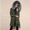 Wholesale good quality faux fur lined with coat military women coat